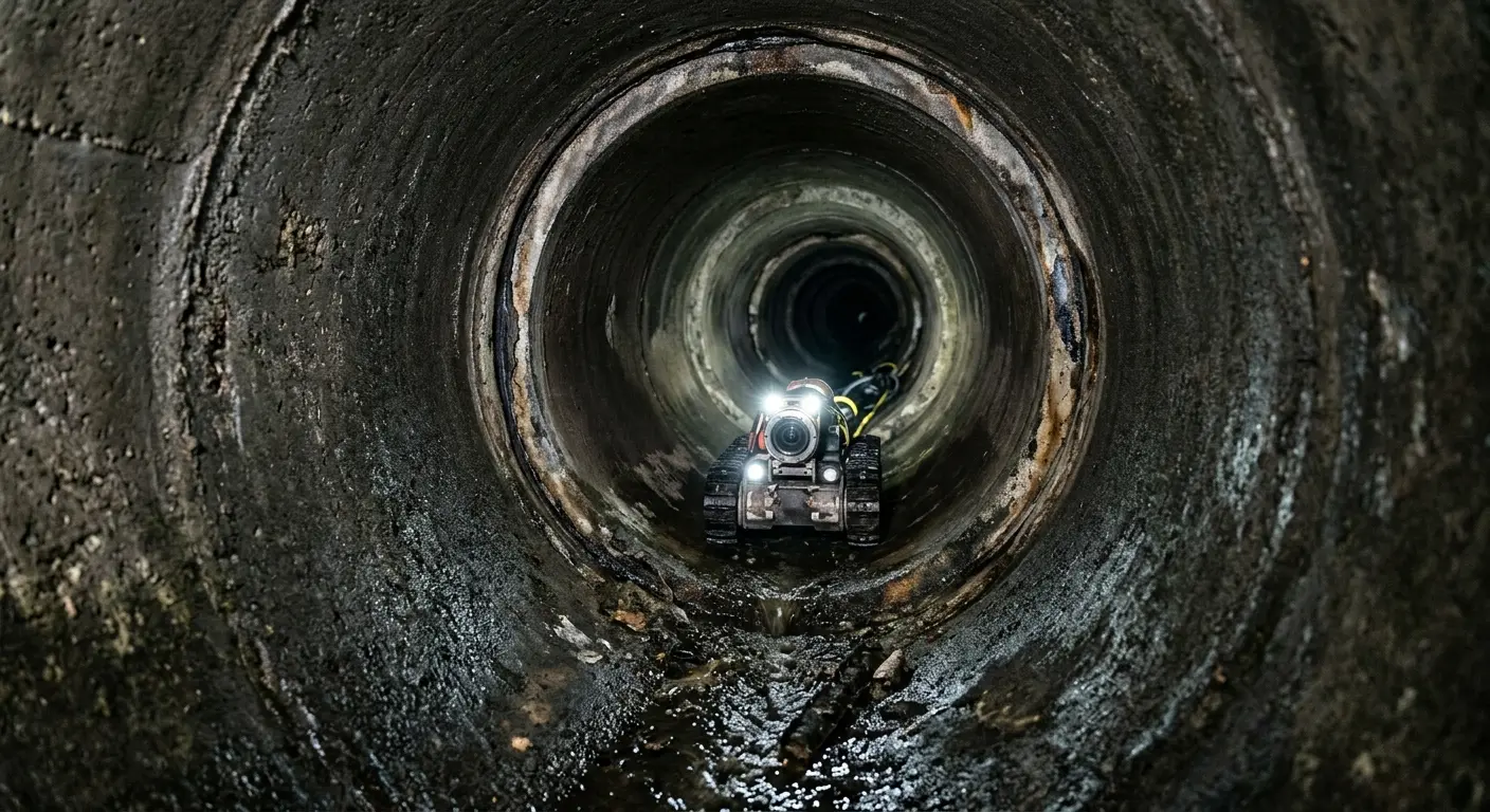 Robotic sewer camera inspecting pipe interior for Drain Snake Service in Napili-Honokowai